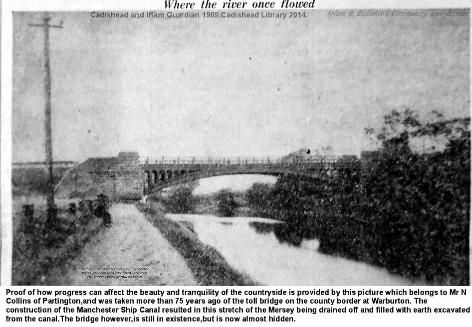 2022.01 1969 newspaper article showing the Rixton and Warburton Bridge, circa 1890