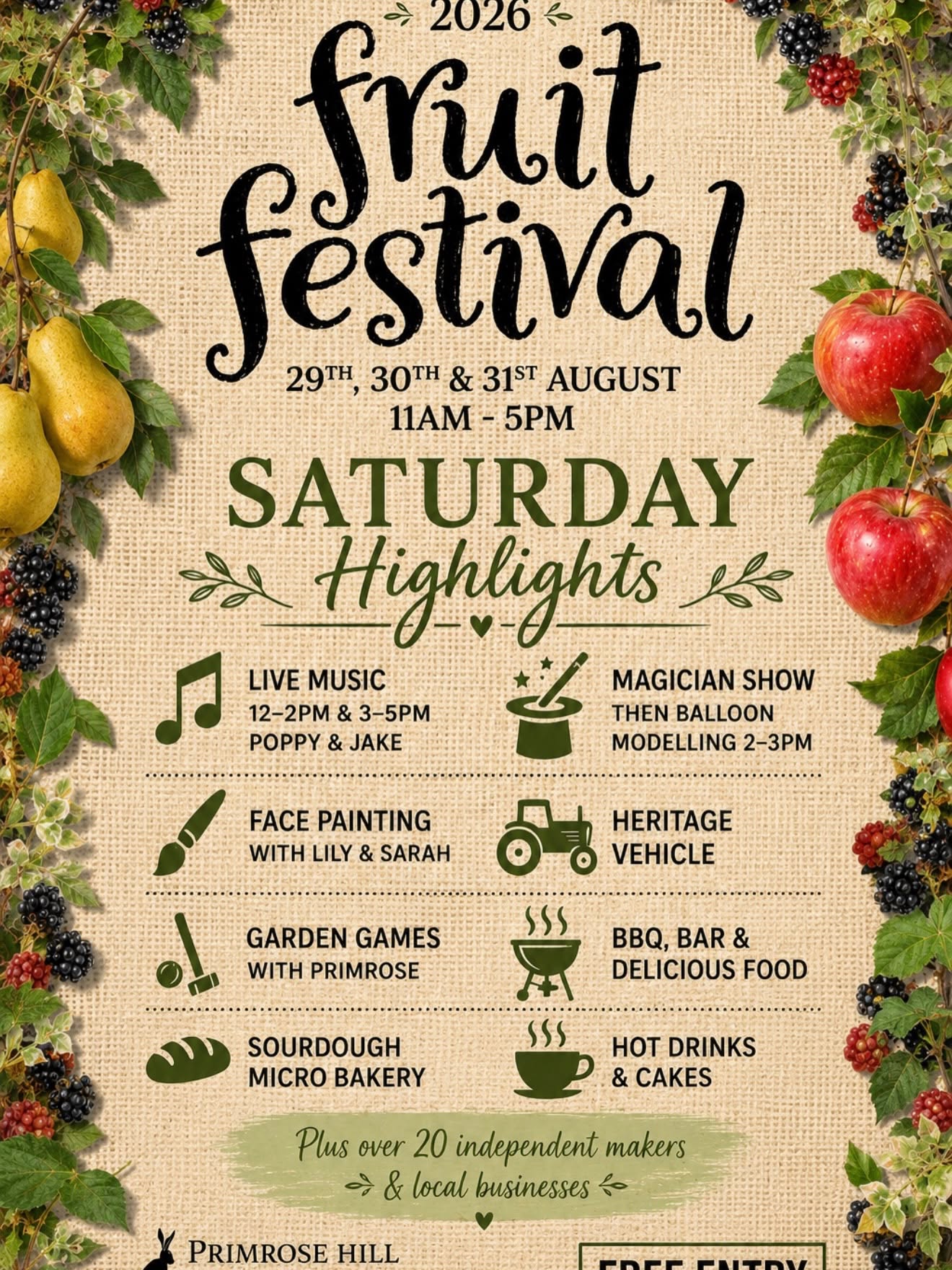 2026.08 Primrose Hill Fruit Festival Sat