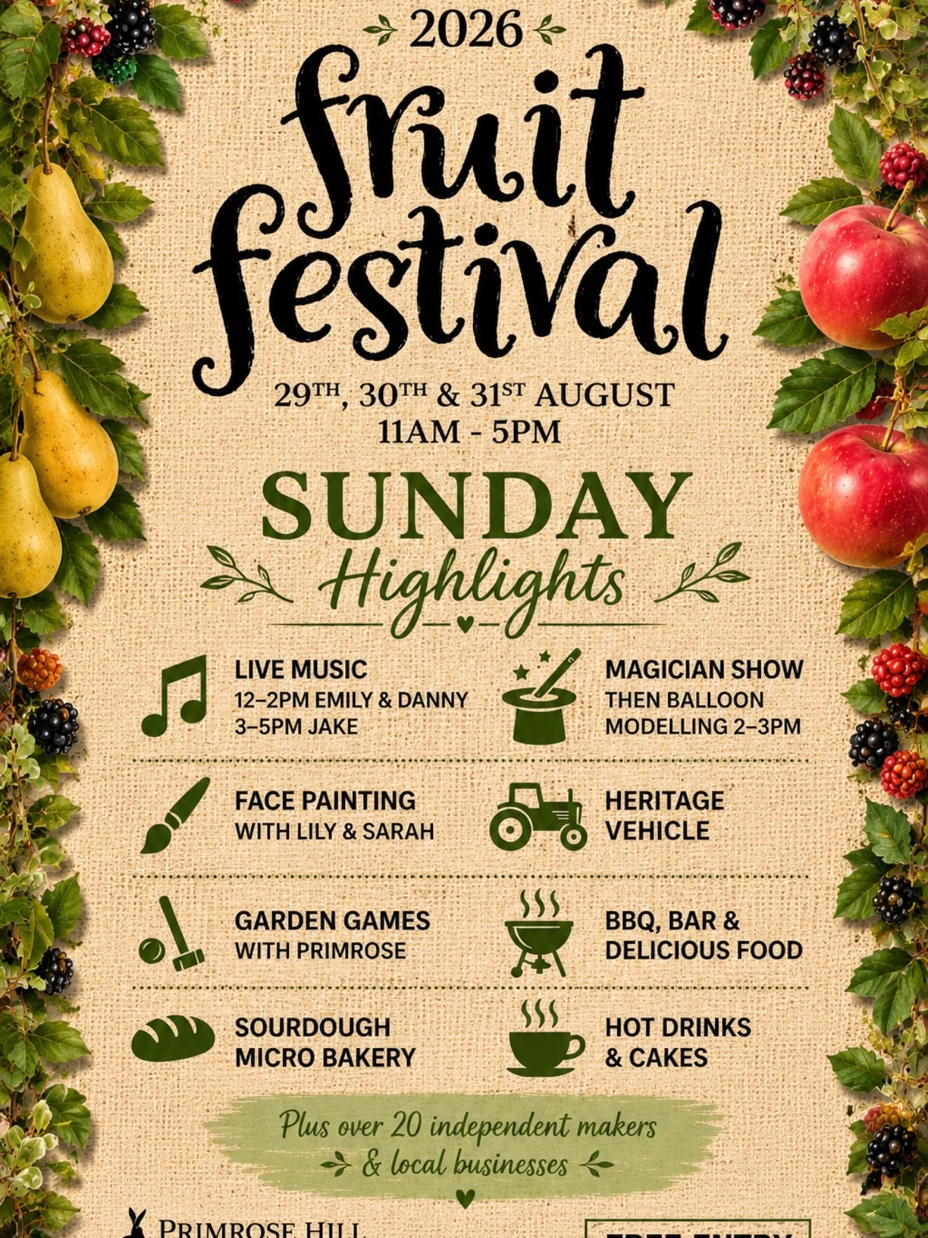 2026.08 Primrose Hill Fruit Festival Sun